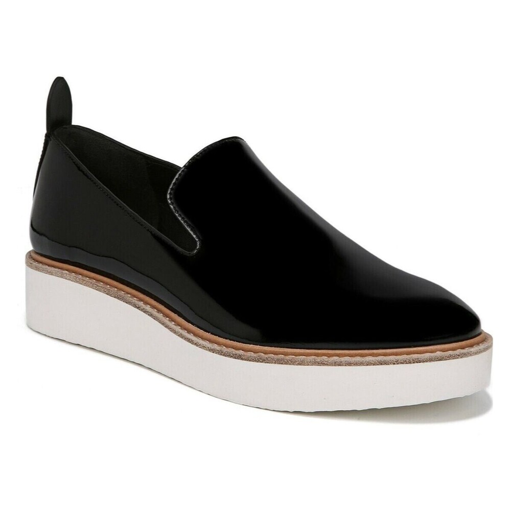 Vince Women’s Sanders Patent Leather Platform Slip On Sneakers Black size 7.5